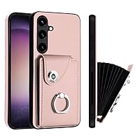 Case for Samsung Galaxy S24 Plus, Premium PU Leather Wallet Case with[6 Card Slots][Kickstand] Magnetic Closure Shockproof Women Men Protective Cover for Galaxy S24 Plus, Rose Gold YBQ