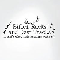 Rifles Racks and Deer Tracks That's What Little Boys are Made of Wall Decal Sign Little Boys Sticker Kids Room Decor Hunter Room Decal #1279 (28