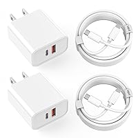 iPhone 15 Fast Charger, ELECTRICME 2 Pack 10FT Long USB C to C Charging Cable & 20W PD+QC 3.0 Dual Ports Type C Wall Charger Fast Charging for iPhone 15/15 Plus/15 Pro/15 Pro Max, iPad Pro/Air/Mini