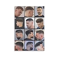 Fashion Men's Hair Salon Posters Barbershop Posters Salon Hairdressing Posters Canvas Art Poster and Wall Art Picture Print Modern Family Bedroom Decor 20x30inch(50x75cm) Unframe-Style