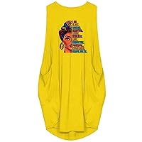 Women's Bohemian Casual Loose-Fitting Summer Flowy Beach Dress Swing Print Sleeveless Knee Length Round Neck Glamorous Yellow