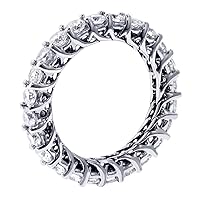 18k White Gold Round Diamond Braided Prongs Eternity Anniversary Wedding Band (2.00-2.45 CT TDW)