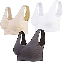 5-Pack Women Seamless Sports Bra Wirefree Yoga Bra with Removable Pads, Sports Fitness Support Workout Running Bras