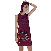 CowCow Womens Summer Sexy Mini Dress Cats Dogs and Dashiki Patchwork Print Racerback Hoodie Dress,XS-3XL