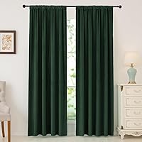 nanbowang Hunter Green Velvet Curtains - 96 Inches Long Soft Curtains Rod Pocket Thermal Insulated Curtains Window Treatment for Bedroom Light Filtering Curtains Set of 2 Panels