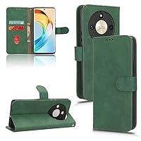 Protective Flip Cases Compatible with Huawei Honor X50 Case with Card Holder,Flip Case PU Leather Phone Wallet Case with Wrist Strap Shockproof Protective Cover Case Cover (Color : Green)