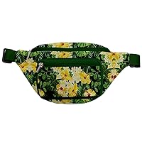 PattyCandy Yellow & Green Hibiscus Floral Tropical Fanny Pack