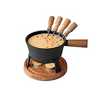 Boska Cheese Fondue Party Set - Fondue Pot Set Microwave Safe Ceramic Hot Pot Chocolate Fountain Snack - Wedding Registry Items Small Kitchen Appliances for up to 4 Persons