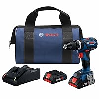 Bosch GSB18V-535CB25 18V EC Brushless Connected-Ready Compact Tough 1/2 In. Hammer Drill/Driver Kit with (2) CORE18V 4.0 Ah Compact Batteries