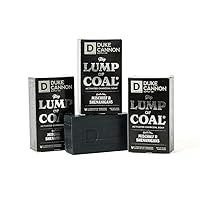 Duke Cannon Supply Co. Big Lump of Coal Soap Bar for Men Holiday Edition (Bergamot & Black Pepper Scent) Superior Grade, Extra Large, Paraben-free, All Skin Types, 10 oz (3 Pack)
