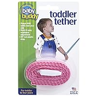 Baby Buddy Toddler Tether, Child Safety Leash, Pink, 1 Count