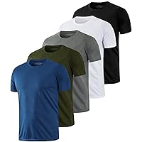 5/6 Pack Men's Dry Fit Workout Long/Short Sleeve Shirts Athletic Sports Gym Running Quick Dry Shirts