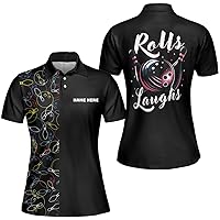 Zhamlixes Store Personalized Funny Bowling Team All Over Print Women Polo Shirt S-5XL, Bowling Shirts for Women