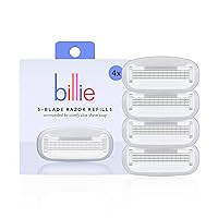 Billie Women’s Razor Blade Refills - Premium Quality 5-Blade Cartridges - Nickel-Free - Dermatologist-Approved - For a Smooth Shave - Pairs with the Billie Women’s Razor - 4 count