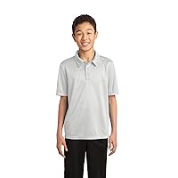 Port Authority Youth Silk Touch Performance Polo, White, L