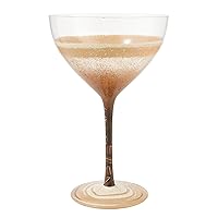 Designs by Lolita Espresso Martini Hand-Painted Artisan Cocktail Glass, 12 Ounce, Multicolor