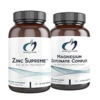 Magnesium Glycinate Complex (60 Capsules) & Zinc Supreme (90 Capsules) - High Absorption Magnesium with Zinc Bisglycinate Chelate with Cofactors for Immune Support