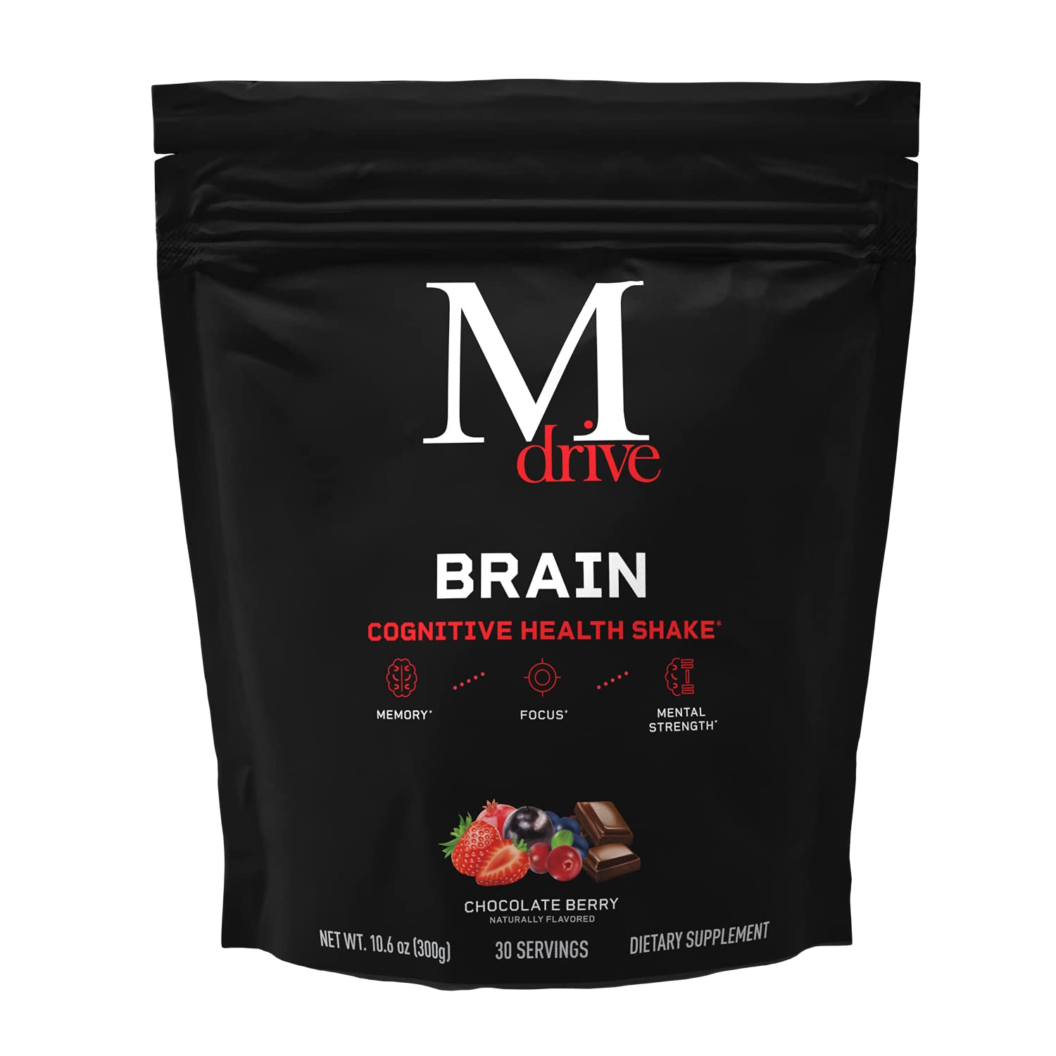 Mdrive Brain for Men, Nootropic and Cognitive Health Shake for Memory Preservation, Alertness, Calmness, Mental Focus, Cognitive Ability, Brain Fun...