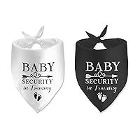 2 Pack Baby Security in Training Printed Dog Bandana Pet Scarf Dog Pregnancy Announcement Bandana Pregnancy Dog Bandana for Dogs Pet Accessories for Dog Lovers Pregnancy Reveal Ideas