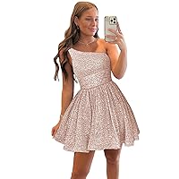 One Shoulder Sequin Homecoming Dresses 2024 A-Line Mini Tight Evening Cocktail Dress