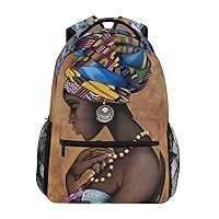 ALAZA Afro African American Woman Large Backpack for Women Girls Personalized Laptop iPad Tablet Travel School Bag with Multiple Pockets