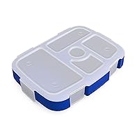 Bentgo® Kids Prints Tray with Transparent Cover - Reusable, BPA-Free, 5-Compartment Meal Prep Container with Built-In Portion Control for Healthy Meals At Home & On the Go (Shark)