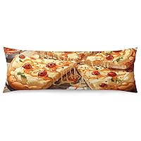 Body Pillow Case Cover Pepperoni Pizza Slice Pillowcase Washable Bed Cushion Throw Pillowcase Protector Italian Food 20 X 54 Inch Pillow Cover for Adults Pregnant Women 20-Inch X 54-Inch