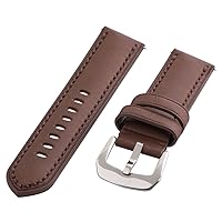 Clockwork Synergy - Gentlemen’s Collection Ss Leather Watch Band Straps 21mm - Brown Aged - Men Women