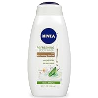 NIVEA Basil and White Tea Body Wash with Nourishing Serum, 20 Fl Oz Bottle