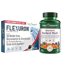 Purity Products Bundle - Women’s Perfect Multi + Flexuron Joint Formula Women's Multivitamin (Supports Urinary Tract Health, Immune, Bone + More) - Flexuron (Krill Oil, Hyaluronic Acid + More)