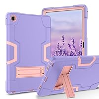 GUAGUA for Lenovo Tab M10 Plus 3rd Gen Case 10.6 Inch 2022 with Kickstand 3 in 1 Heavy Duty Rugged Bumper Shockproof Protective Anti-Scratch Case for Lenovo Tab M10 Plus 3rd Gen, Purple/Rose Gold