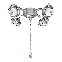 Aspen Creative 22003-11 Ceiling Fan Fitter Light Kit, Brushed Nickel, 12