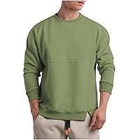 Men's Crewneck Sweatshirts Slim Fit Lightweight Casual Long Sleeve Pullover Cotton Soft Fashion Workout Tops Shirts