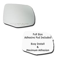 Mirror Glass + Full Size Adhesive Pad for 2016-2022 Honda Pilot Passenger Side Replacement (2016 2017 2018 2019 2020 2021 2022 16 17 18 19 20 21 22)