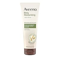Aveeno Daily Moisturizing Body Scrub, Exfoliating Body Wash for Smoother, Healthier Looking Skin, Soothing Prebiotic Oat Formula, Sulfate-Free, Soap-Free & Dye-Free, 8 oz