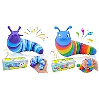 Cevioce Fidget Slug Toy & Fidget Caterpillar Toy for Kids Adults