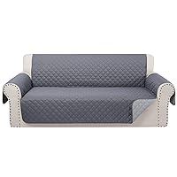 Reversible 4 Seater Sofa Cover 91 Inch Large Couch Cover Furniture Protector(Sofa XX-Large,Dark Grey/Light Grey)