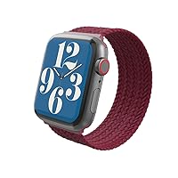 ZAGG Gear4 Braided Stretchy Solo Loop Band – MD – Wine - Compatible with Apple Watch 42mm 44mm 45mm, Elastic Strap Wristbands for iWatch Series 7/6/SE/5/4/3/2/1, Wine Red, Medium (705009509)