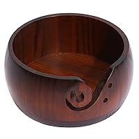 Large Yarn Bowl for Knitting, Wooden Yarn Storage Bowl, Handmade Rosewood with Holes, Knitting Wool Stroage Bowl, brown