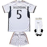 Madrid Bellingham #5 2023/2024 Home Kids Soccer Jersey/Shorts/Socks Set Youth Sizes