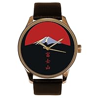 Mount Fuji, Japan, Beautiful Original Zen Art Solid Brass 40 mm Collectible Men's Watch
