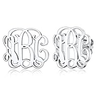 Custom4U Name Earrings Personalized for Women Stainless Steel/925 Sterling Silver/Gold Plated Custom Made Stud Earrings with Monogram Initials Letters/Nameplated Customized Jewelry (Gift Box)