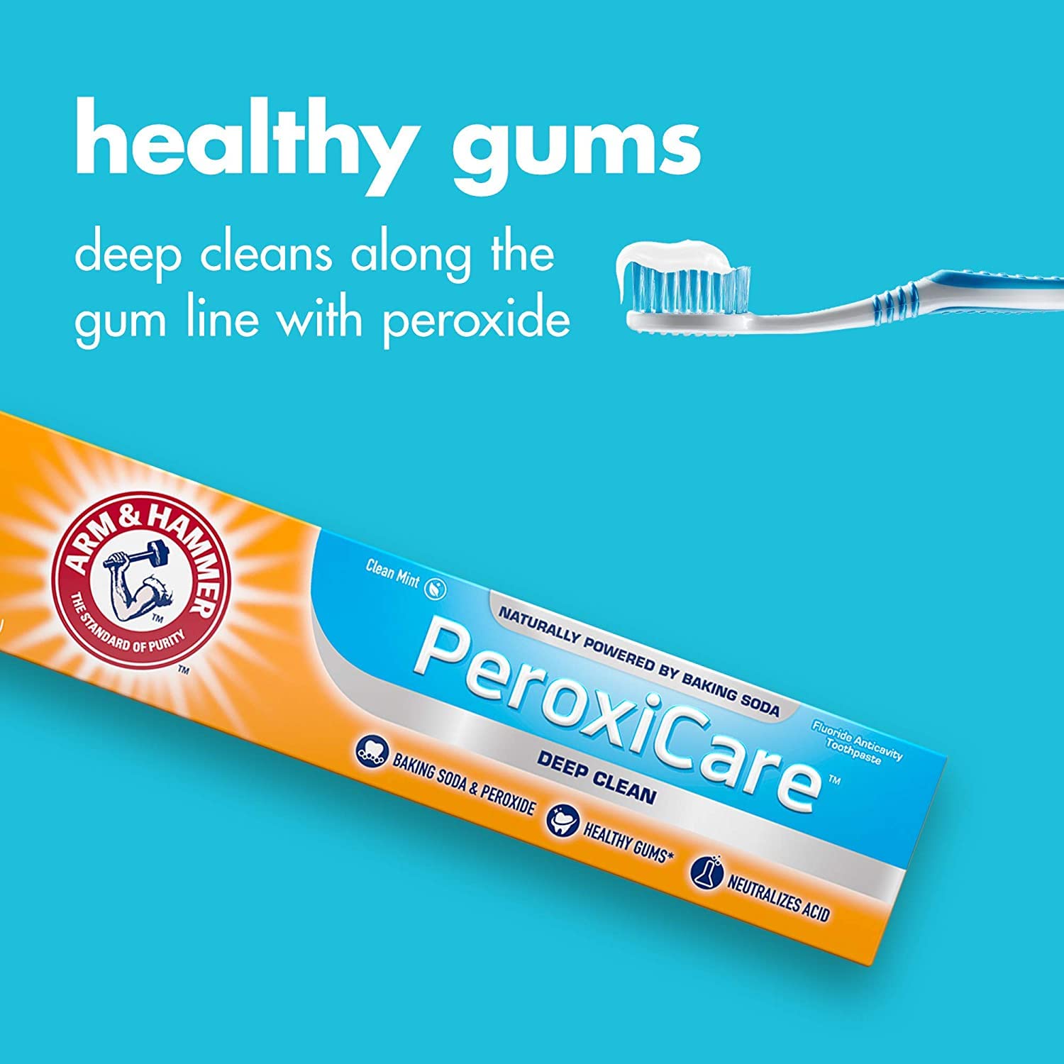 ARM & HAMMER PeroxiCare Tartar Control Toothpaste Baking Soda & Peroxide, Fresh Mint 6 oz (Pack of 2)