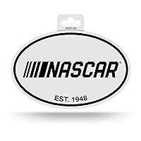 Rico Industries NASCAR Oval Black and White Sticker, 4