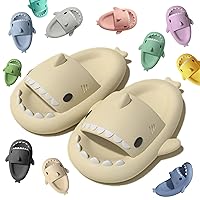 Shark Slides Slippers For Men and Women EVA Open Toe Platform Cloud Cushion Slippers Shower Pool Beach Shoes Quick Dry Non-Slip Cartoon Shark Sandals indoor and Outdoor Unsex