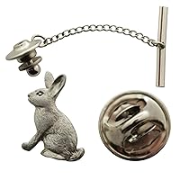 Rabbit Tie Tack ~ Antiqued Pewter ~ Tie Tack or Pin - Antiqued Pewter