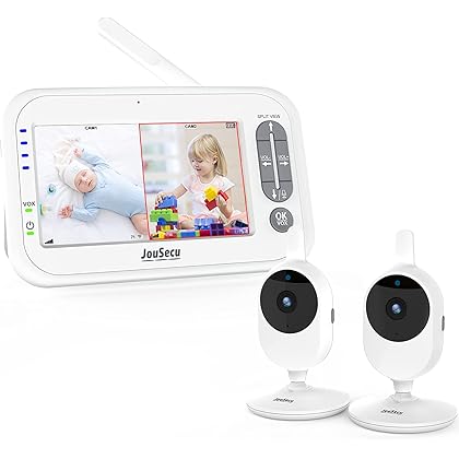 JouSecu Baby Monitor with 2 Cameras, Video Baby Monitor, 4.3