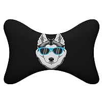 Husky Car Neck Pillow for Driving Memory Foam Headrest Pillow Cushion Set of 2 for Home Office Chair