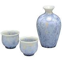 Kyoto Ware KTA835 Kiyomizu Ware Pottery An Kiln Sake Pot, Flower Crystal, Ginteria