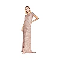 Adrianna Papell Women's Short-Sleeve All Over Sequin Gown